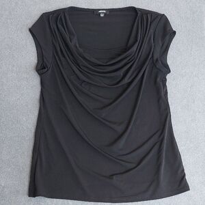 Premise Black Cowl Neck Draped Sleeveless Blouse Medium